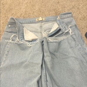 Women's Light Blue Distressed Jeans